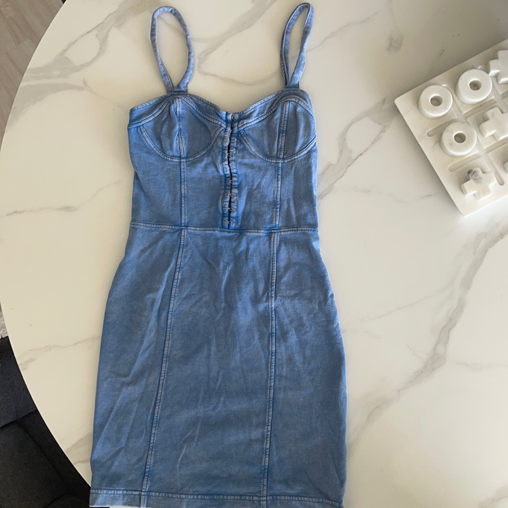 Free People denim bustier bodycon